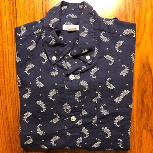 Crewcuts Navy Linen/Cotton Paisley L/s Shirt